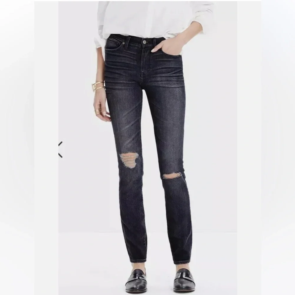 Madewell High Riser Skinny Jeans Size 29 Waist Distressed Kincaid Wash E1565 - Picture 1 of 8
